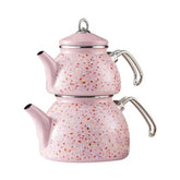 Karaca Enamel MIDI Terrazzo Teapot Set Pink 1.1L + LID |  153.03.08.1659